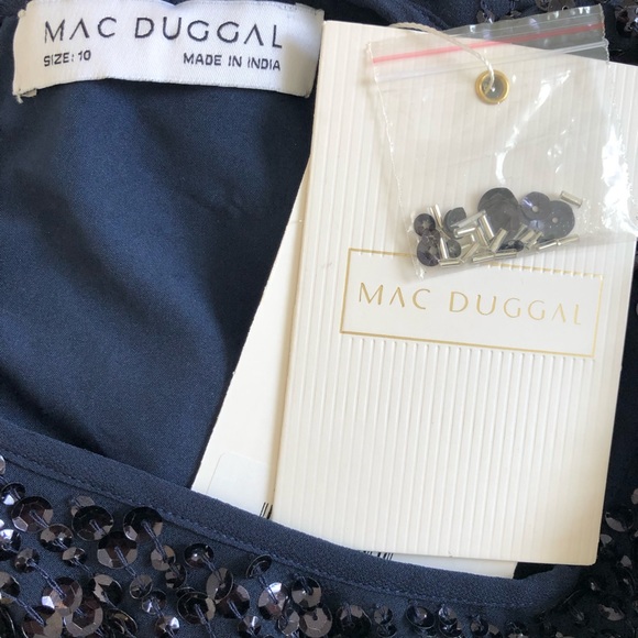 Mac Duggal 93603 Midnight Sequined High Neck Sleeveless Column Gown - Picture 6 of 6